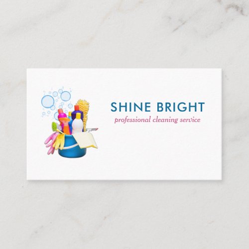 Cleaning Supplies House Clean Services Business Card