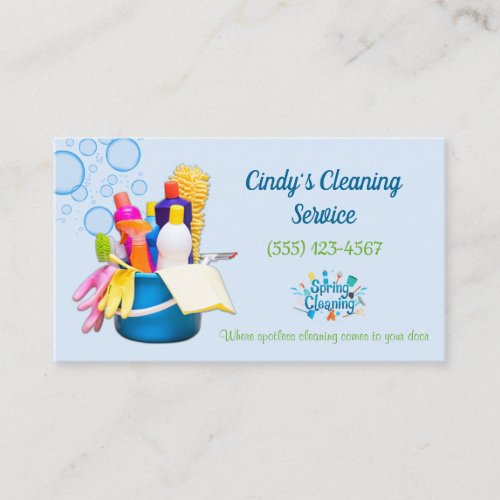 Cleaning Supplies House Cleaning Services Business Card