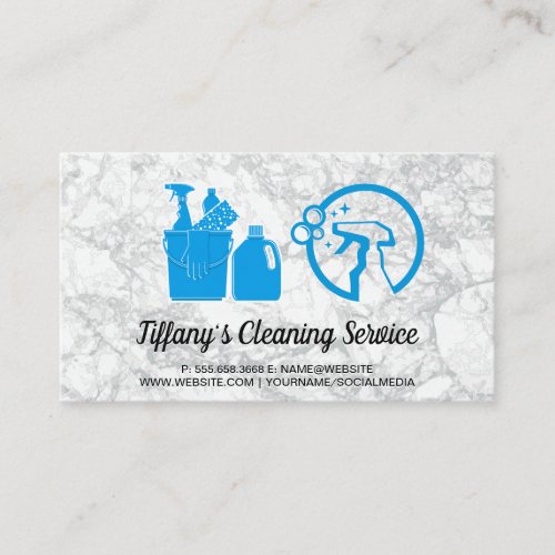 Cleaning Supplies Icons Business Card