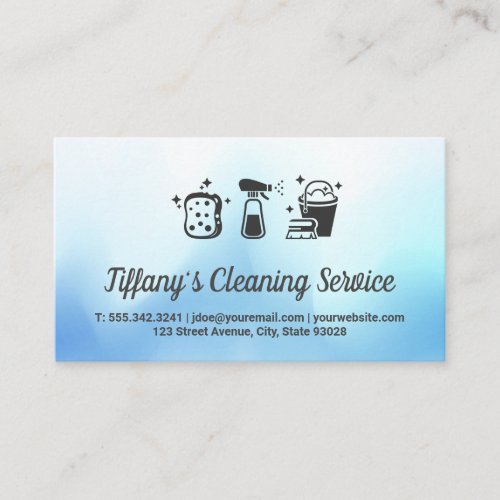 Cleaning Supplies Icons  House Keeping Service Business Card