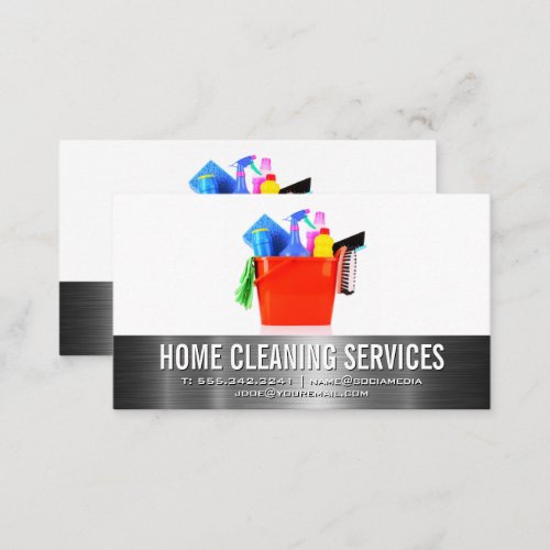 Cleaning Supplies in Bucket Business Card