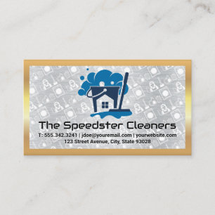 Cleaning Supplies in Bucket Home Service Business Card