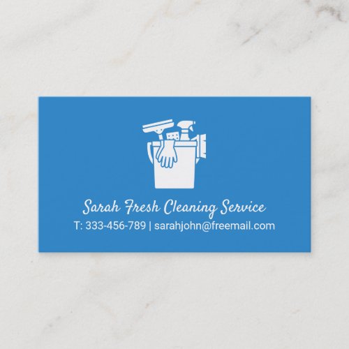 Cleaning Supplies In Pail Cleaning Service Business Card