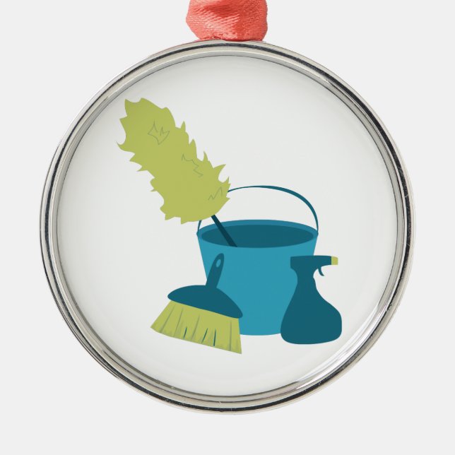 Cleaning Supplies Metal Ornament (Front)