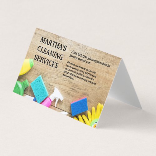 Cleaning Supplies on Table Business Card