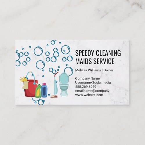 Cleaning Supplies  Sanitizing Tools  Maids Business Card