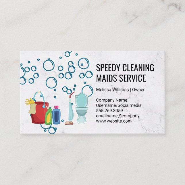 Cleaning Supplies | Sanitizing Tools | Maids Business Card (Front)
