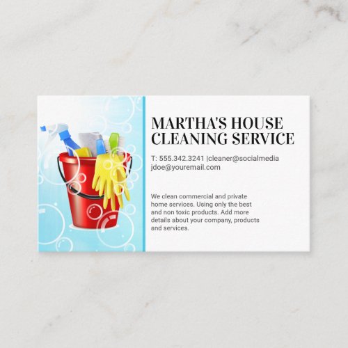 Cleaning Supplies  Soap Bubbles Business  Business Card