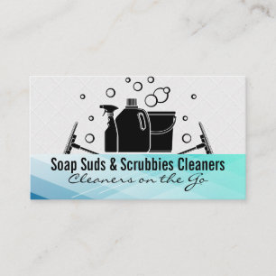 Cleaning Supplies Soap Bubbles Business Card