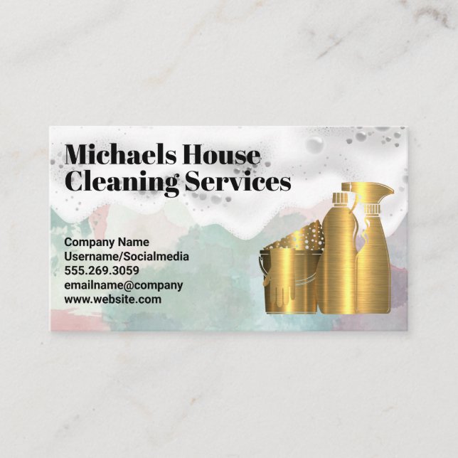 Cleaning Supplies | Soap  Business Card (Front)
