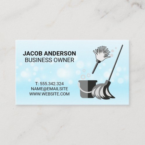 Cleaning Supplies  Sparkle Bubbles Business Card