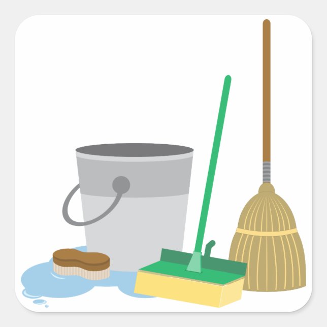 Cleaning Supplies Square Sticker (Front)
