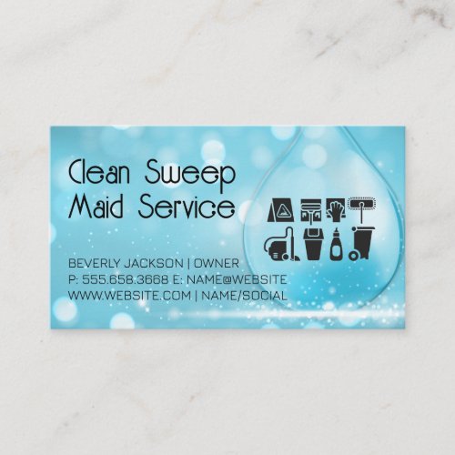 Cleaning Supply Icons  Home Care Business Card