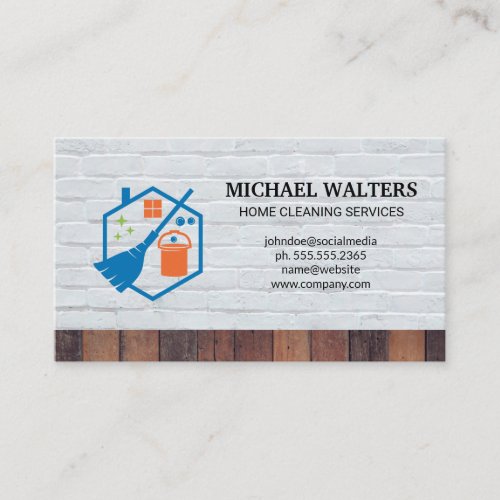 Cleaning Tools  Brick and Wood Business Card