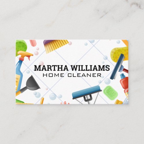 Cleaning Tools  Floor Tiles Business Card