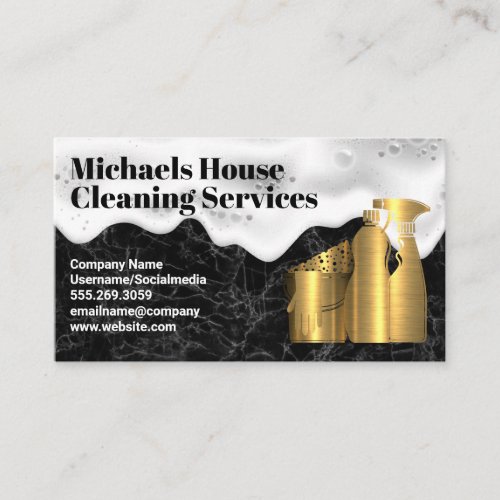 Cleaning Tools  Gold Metallic  Marble  Soap  Business Card