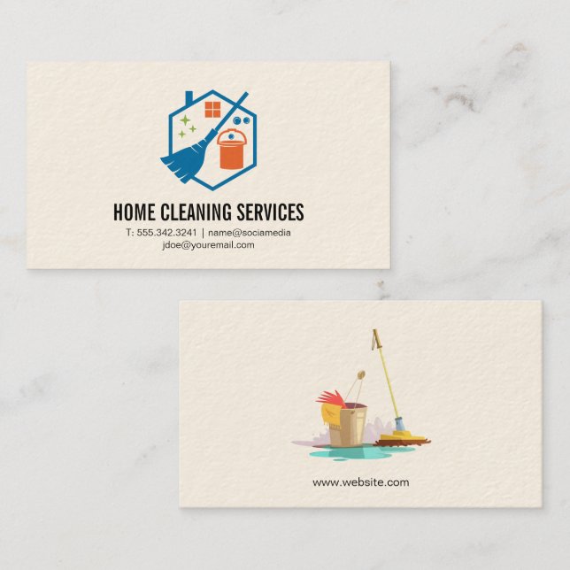 Cleaning Tools | Home Services Business Card (Front/Back)