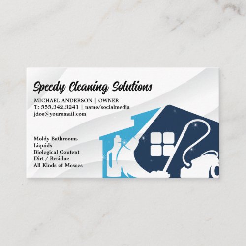 Cleaning Tools  Maid Services Business Card