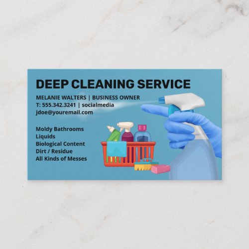Cleaning Tools  Maid Spraying Solution Business Card