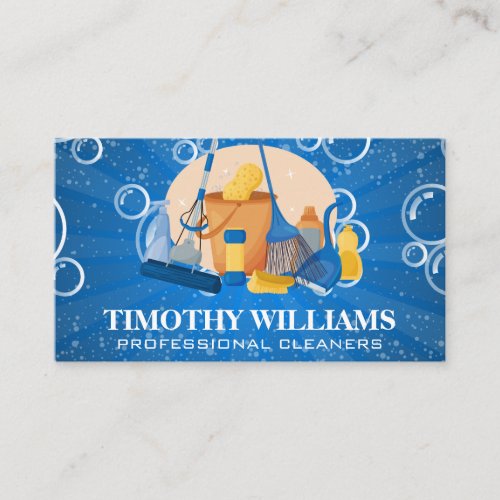 Cleaning Tools  Soap Bubbles Business Card