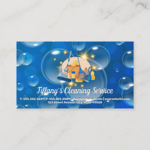Cleaning Tools Soap Bubbles Business Card