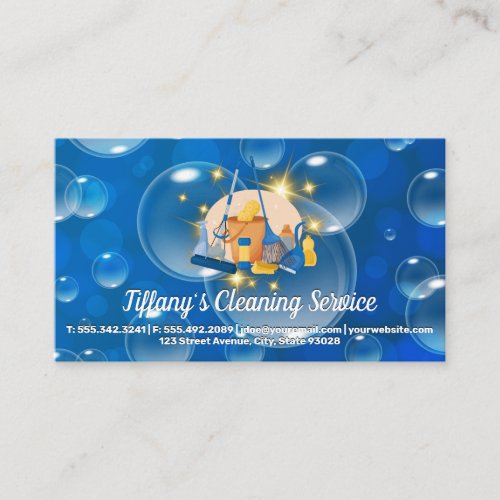 Cleaning Tools  Soap Bubbles Business Card