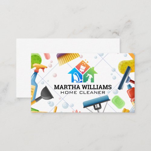 Cleaning Tools  Tile Soap Bubbles Business Card