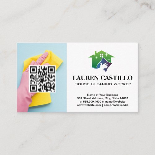 Cleaning Worker  QR Business Card