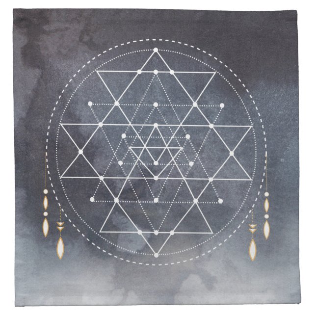 Cleanse Crystal Grid Cloth Napkin (Front)