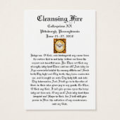 Cleansing Fire Colloquium Prayer Card (Back)