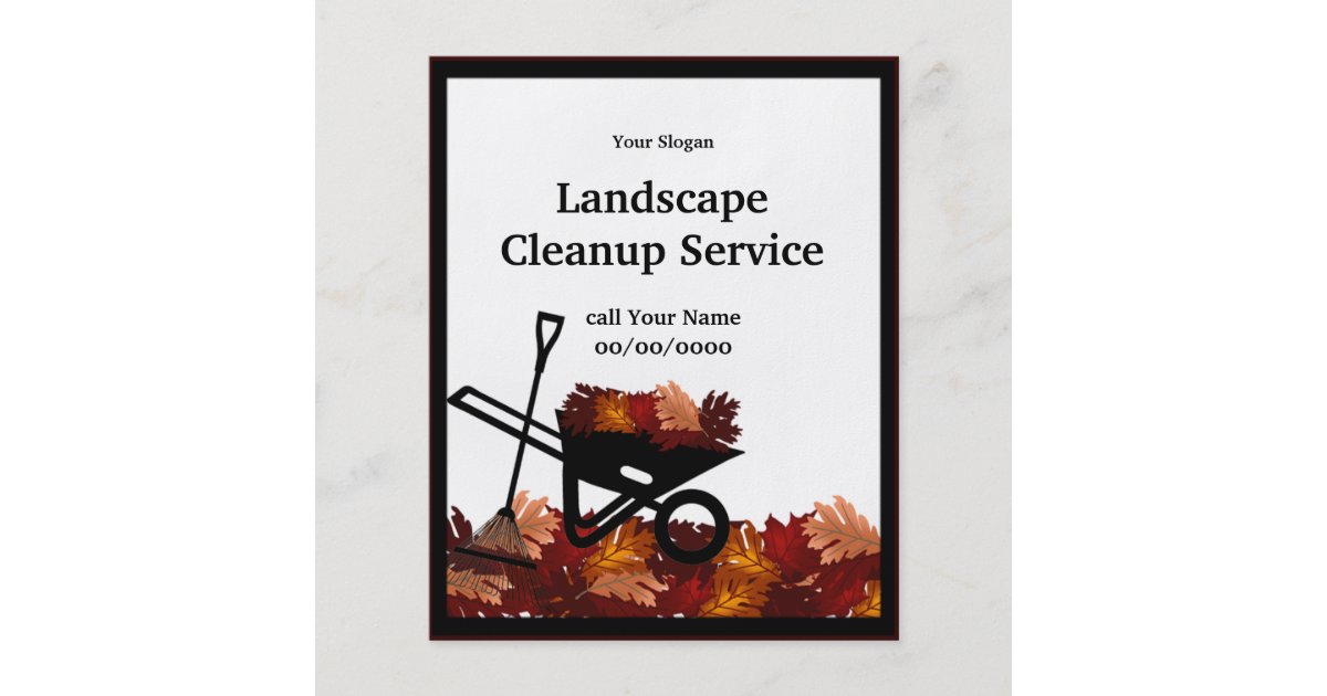 Cleanup Autumn Leave Raking Service Event Flyer Zazzle