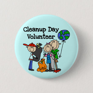 Cleanup Day Volunteer T-shirts and Gifts Pinback Button