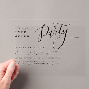Clear Acrylic Elopement Wedding Party Invitation