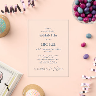 Clear Acrylic Minimalist Wedding Design Invitations