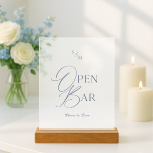 Clear Acrylic Open Bar Wedding Sign 
