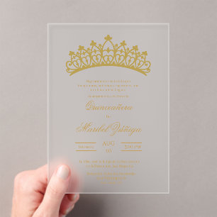 Clear acrylic Quinceanera Invitations