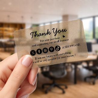 Clear Acrylic Thank You Card | Craft Paper Business Cards