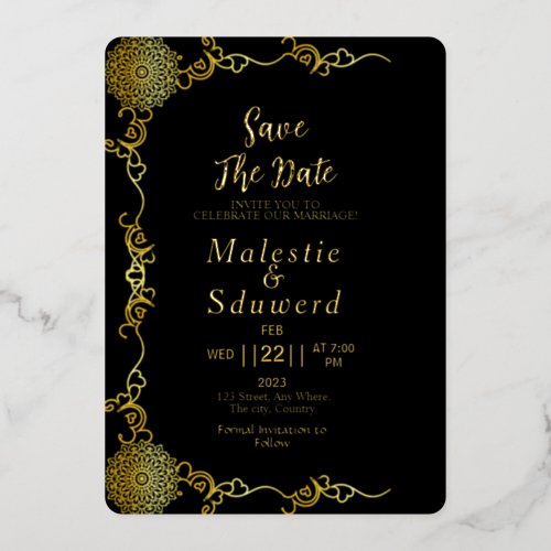 Clear Acrylic Wedding Luxury Save the Date Foil Invitation