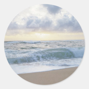 Clear Beach Day Classic Round Sticker