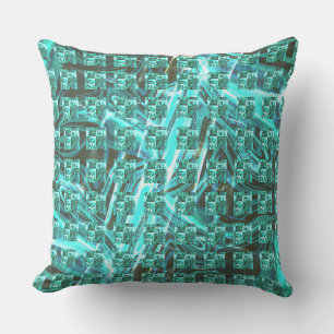Clear blue bright, squares or image under grating? outdoor pillow