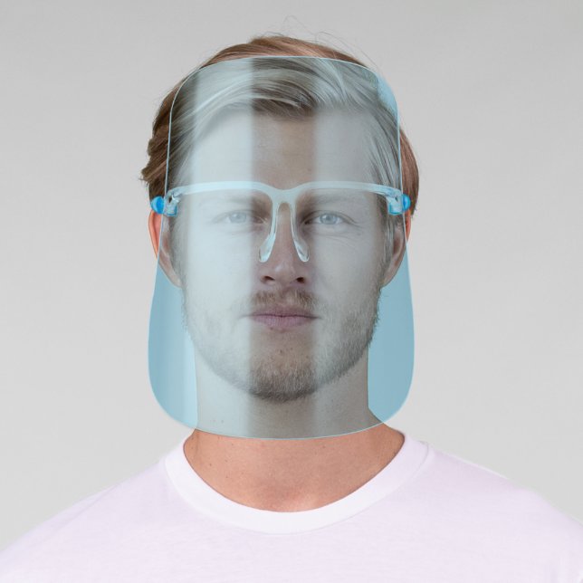 Clear Blue Modern Professional Simple Face Shield (Insitu)