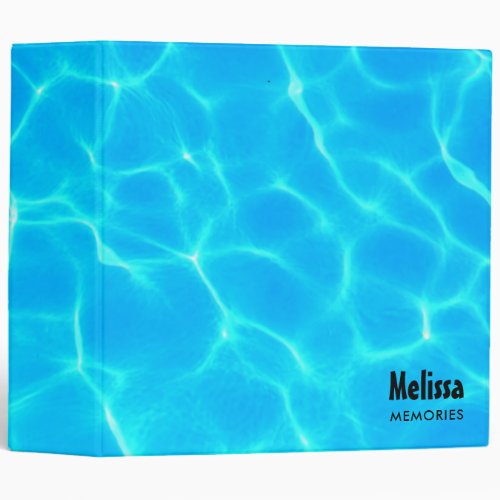 Clear Blue Pool Water Photo 3 Ring Binder