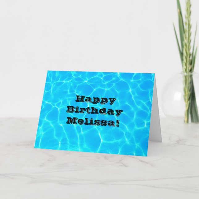 Clear Blue Pool Water Photo Birthday Card (Front)