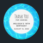 Clear Blue Pool Water Photo Birthday Thank You Magnet<br><div class="desc">Birthday thank you magnet with a photograph of clear blue pool water,  with shimmering reflections.</div>
