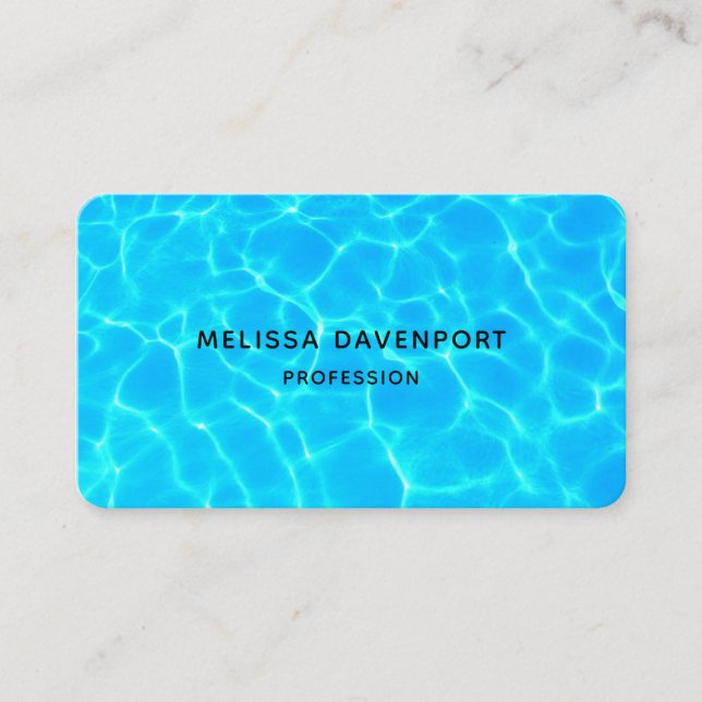 Clear Blue Pool Water Photo Business Card (Front)