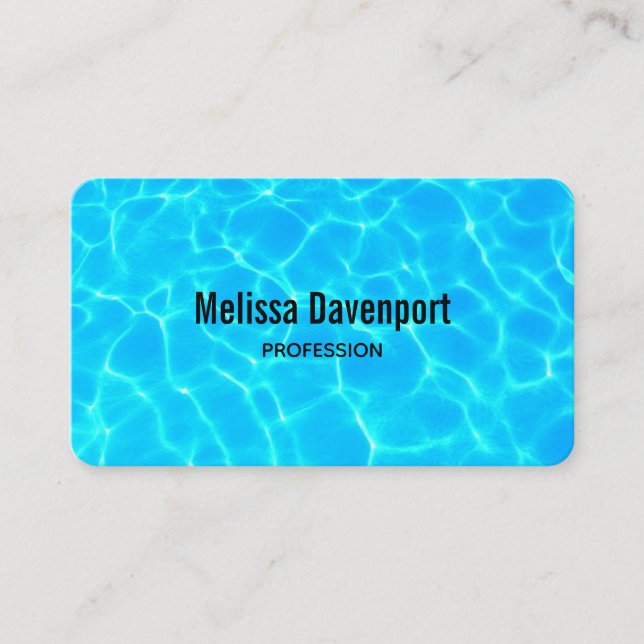 Clear Blue Pool Water Photo Business Card (Front)