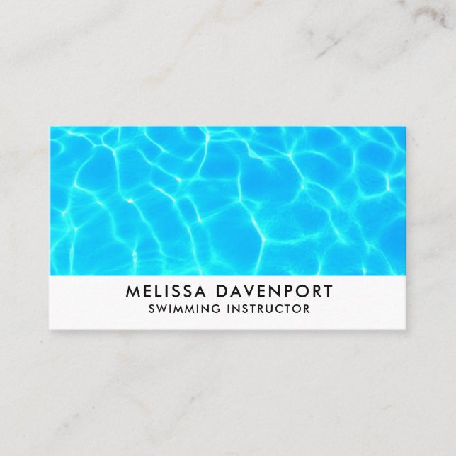 Clear Blue Pool Water Photo Business Card (Front)