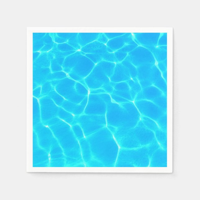 Clear Blue Pool Water Photo Napkins (Front)