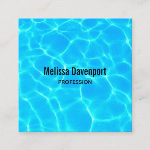 Clear Blue Pool Water Photo Square Square Business Card