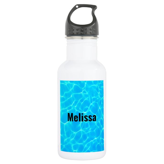 Clear Blue Pool Water Photo Stainless Steel Water Bottle (Front)